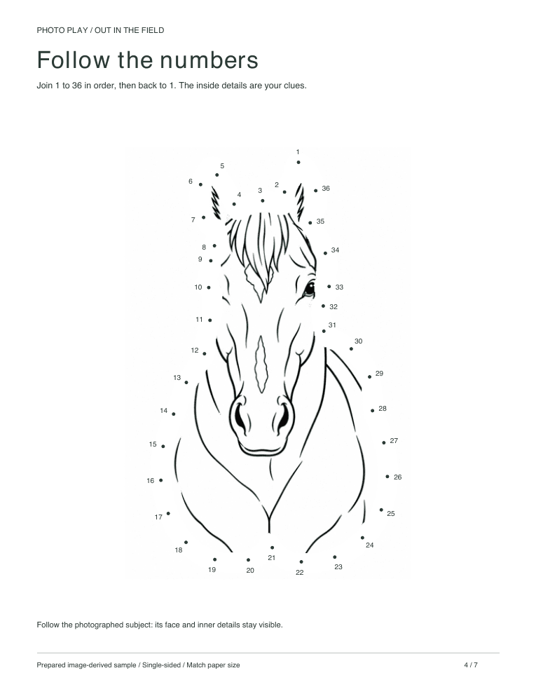Horse connect-the-dots worksheet
