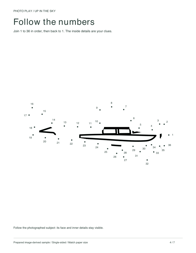 Airplane connect-the-dots worksheet