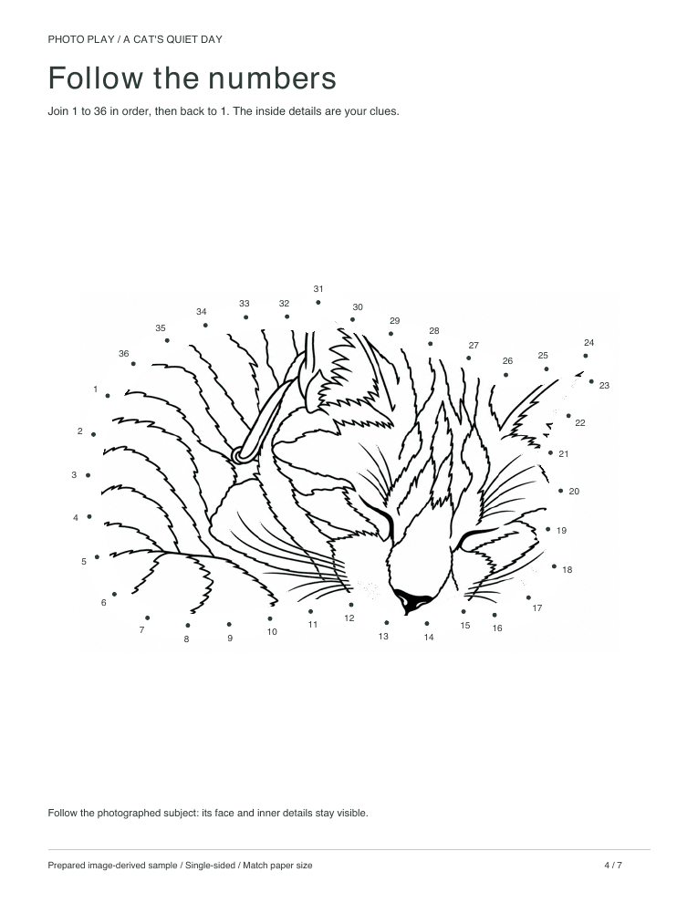 Cat connect-the-dots worksheet