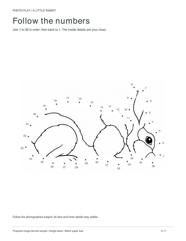 Rabbit connect-the-dots worksheet