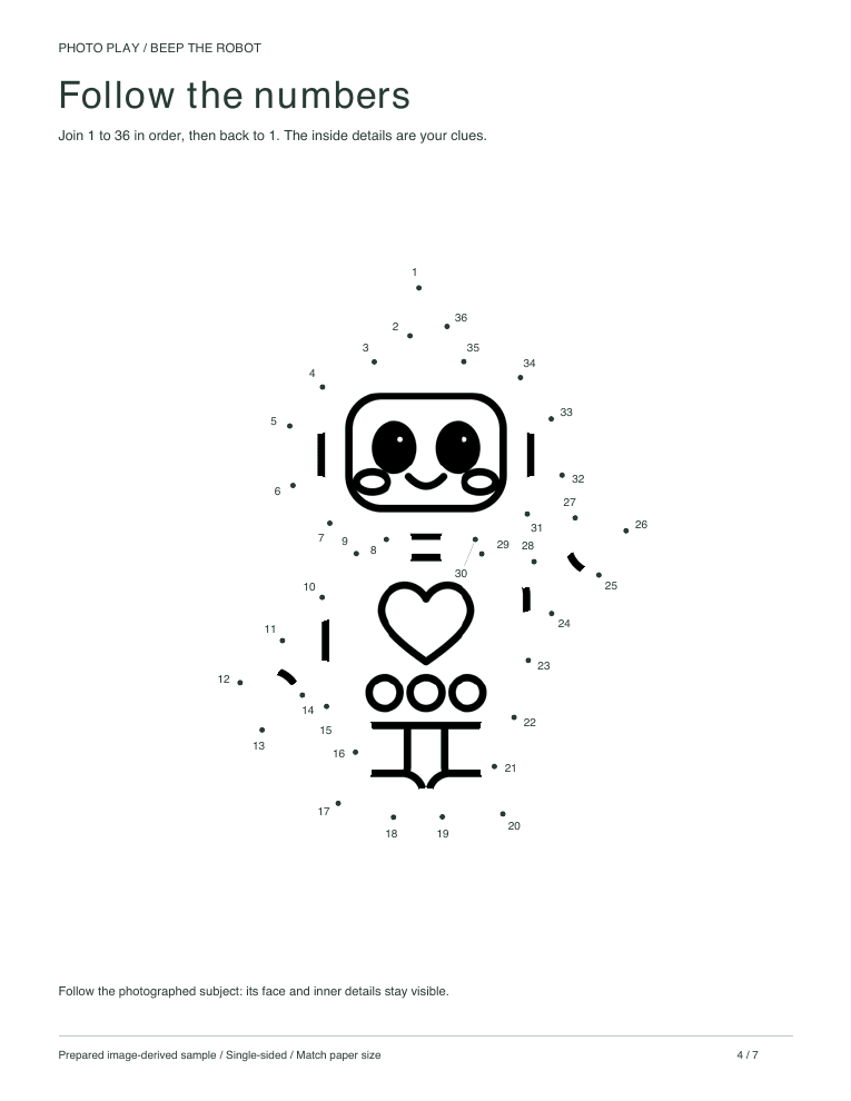 Robot connect-the-dots worksheet